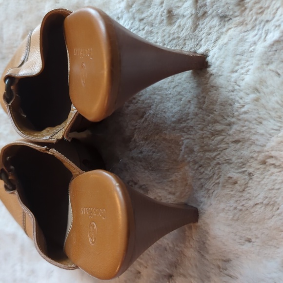 Cole Haan Kenna Leather Light Brown Tan Studded Heeled Clogs Mules Size 10 - Picture 3 of 9